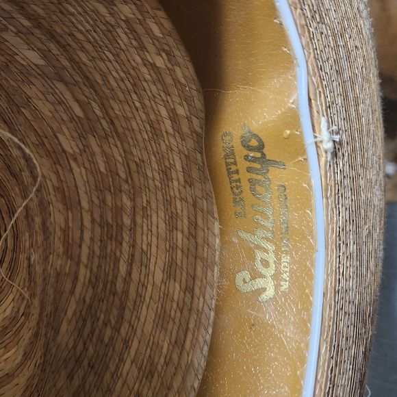 Sahuayo Legitimo Mexican Palm Straw Vintage 1990's Wicker Boho resort wear hat - Picture 5 of 6